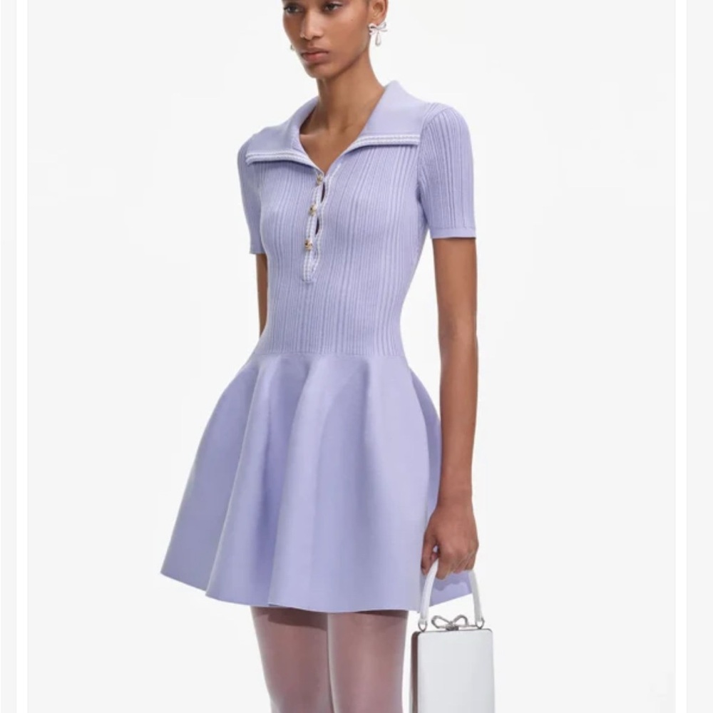 Self-Portrait Lilac Mini Dress